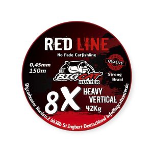Tresse Red Line Vertical 8x 0,45mm 42kg 150m BigCat Hunter