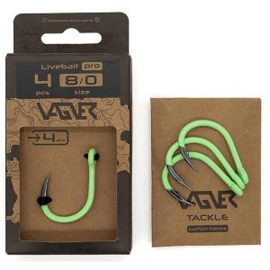 Hameçon Simple Livebait Hook Pro 1/0 à 8/0 4pcs Vagner
